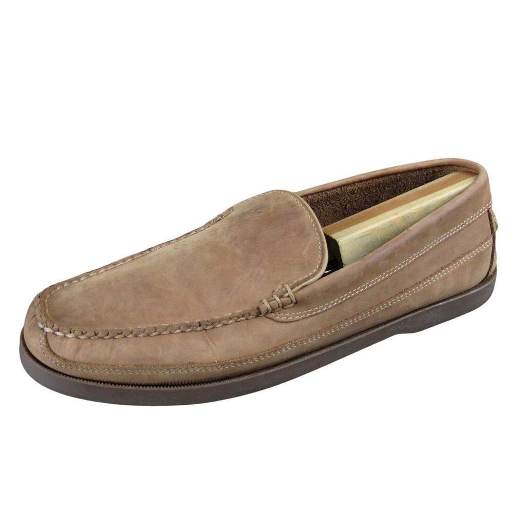 L.L.Bean Casco Bay Men's 11 Brown‎ Leather Slip-On Moccasins Comfort Casual